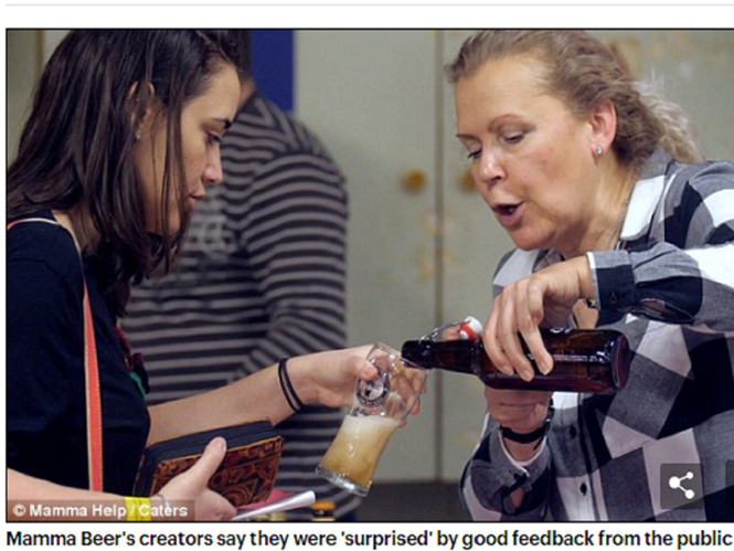 Bia Mamma Beer được sản xuất dành cho phụ nữ bị ung thư vú ở Cộng hòa Czech /// Ảnh chụp màn hình Daily Mail